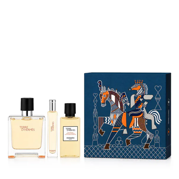 hermes terre d'hermes ekstrakt perfum 75 ml   zestaw  